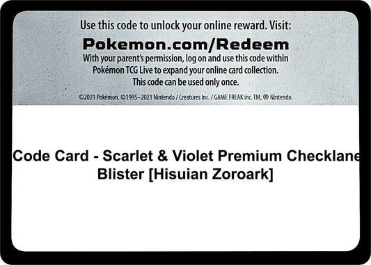 Image for Code Card - Scarlet & Violet Premium Checklane Blister [Hisuian Zoroark] - Pokemon