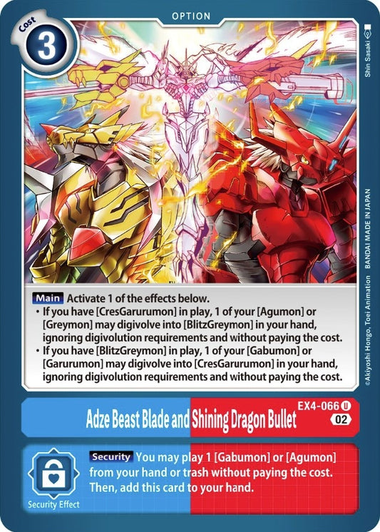 Image for Adze Beast Blade and Shining Dragon Bullet - Digimon Card Game