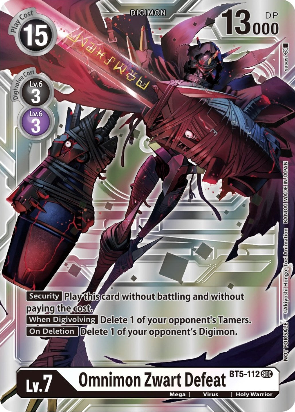 Image for Omnimon Zwart Defeat (Silver Alternate Art) - Digimon Card Game