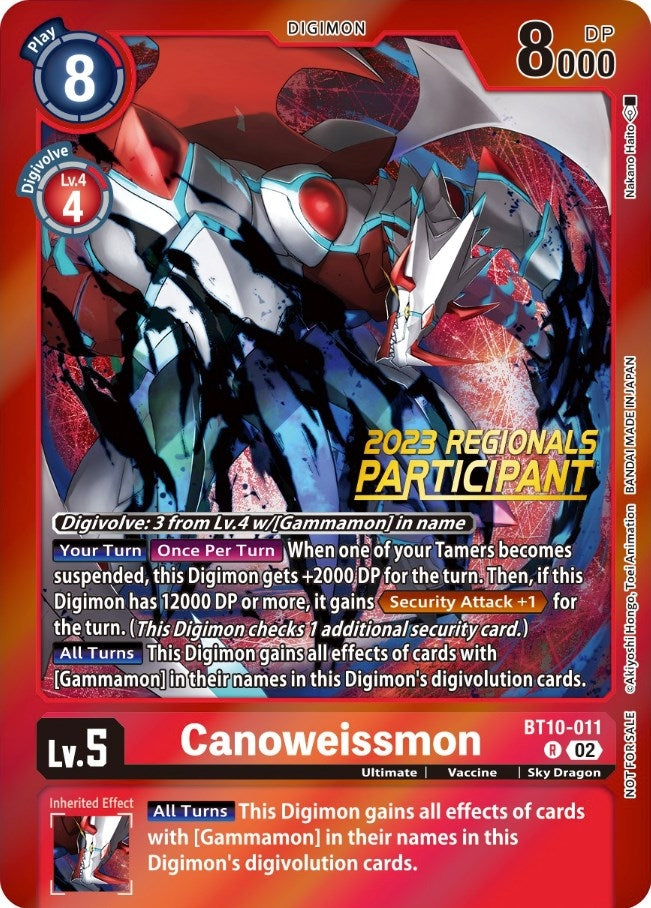 Image for Canoweissmon (2023 Regionals Participant) - Digimon Card Game
