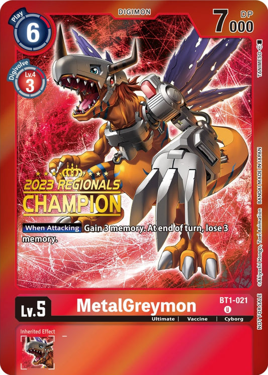Image for MetalGreymon - BT1-021 (2023 Regionals Champion) - Digimon Card Game