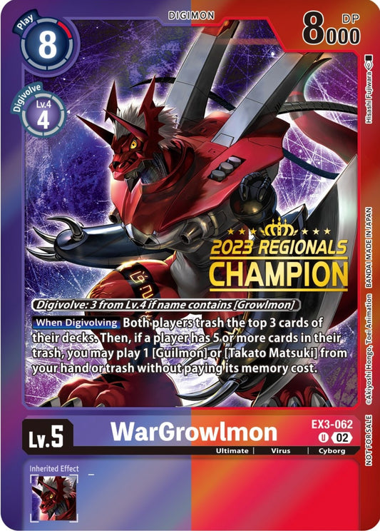 Image for WarGrowlmon (2023 Regionals Champion) - Digimon Card Game