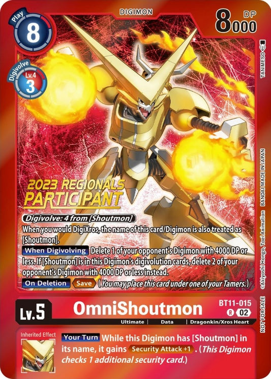 Image for OmniShoutmon (2023 Regionals Participant) - Digimon Card Game