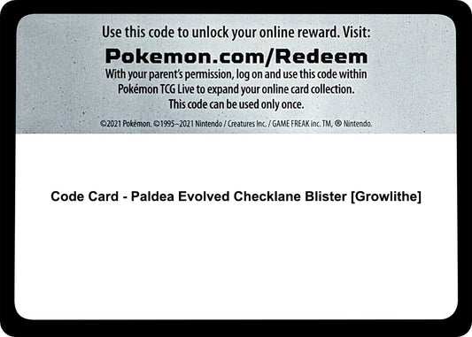 Image for Code Card - Paldea Evolved Checklane Blister [Growlithe] - Pokemon