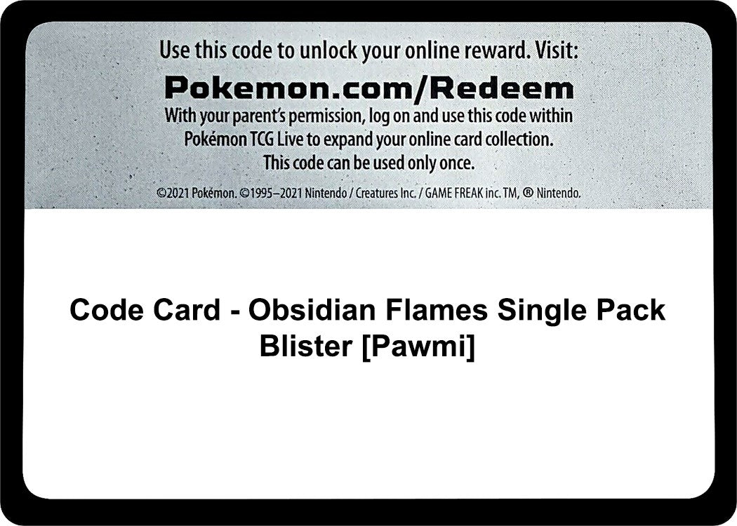 Image for Code Card - Obsidian Flames Single Pack Blister [Pawmi] - Pokemon