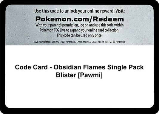 Image for Code Card - Obsidian Flames Single Pack Blister [Pawmi] - Pokemon