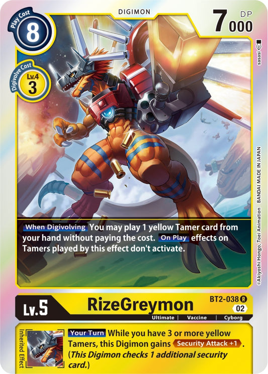 Image for RizeGreymon - BT2-038 (Resurgence Booster Reprint) - Digimon Card Game