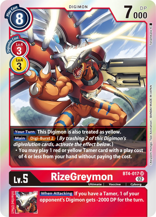 Image for RizeGreymon - BT4-017 (Resurgence Booster Reprint) - Digimon Card Game