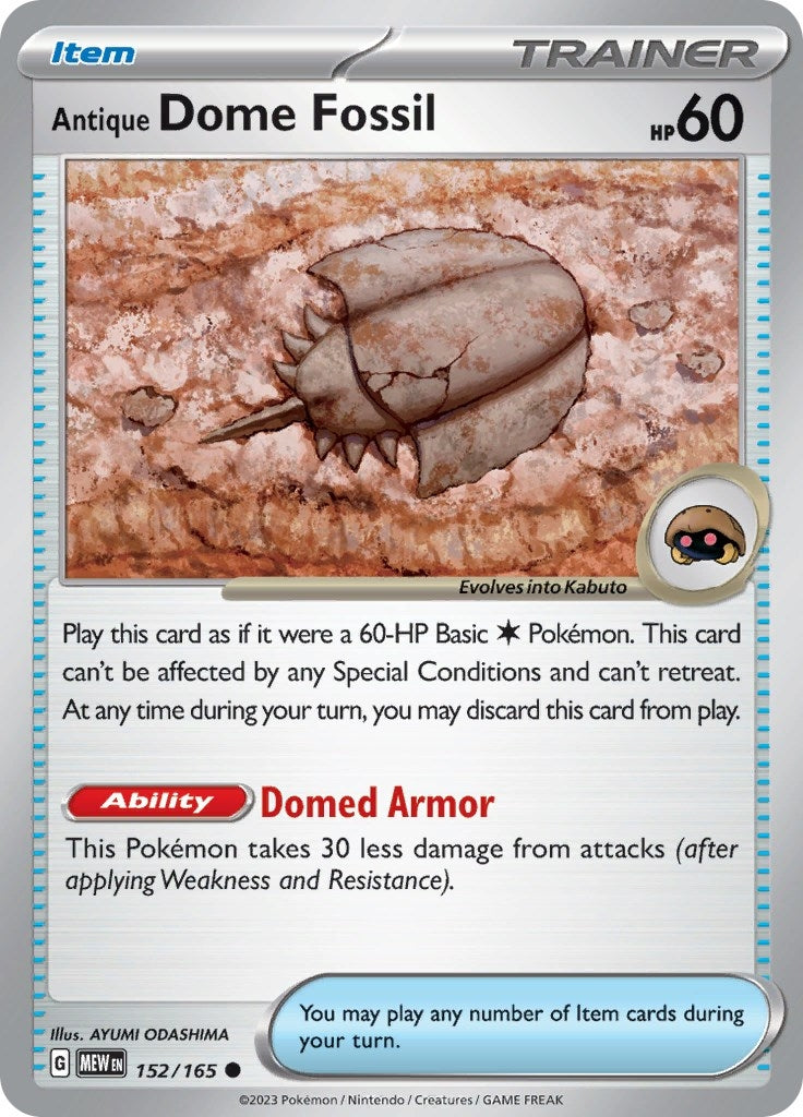 Image for Antique Dome Fossil - Pokemon