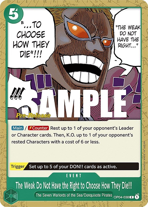 Image for The Weak Do Not Have the Right to Choose How They Die!!! - One Piece Card Game