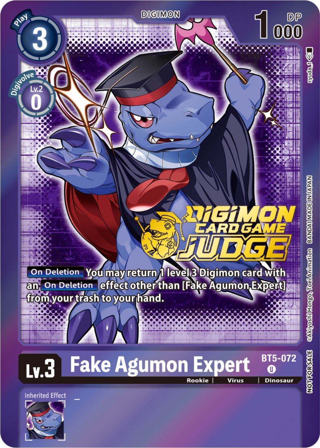 Image for Fake Agumon Expert - BT5-072 (Judge Pack 4) - Digimon Card Game