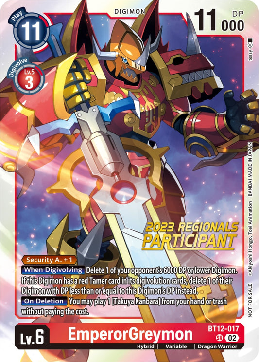 Image for EmperorGreymon (2023 Regionals Participant) - Digimon Card Game