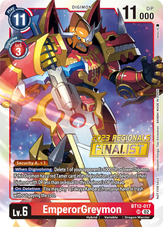 Image for EmperorGreymon (2023 Regionals Finalist) - Digimon Card Game