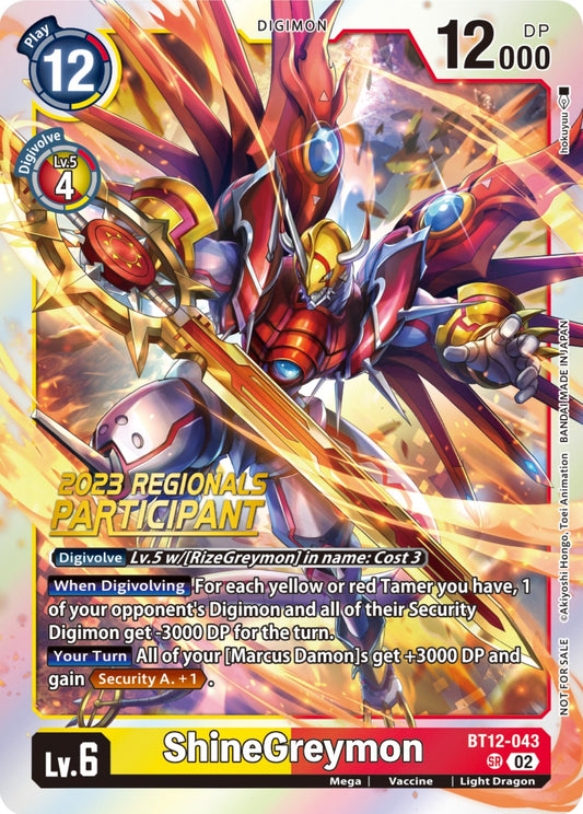 Image for ShineGreymon (2023 Regionals Participant) - Digimon Card Game