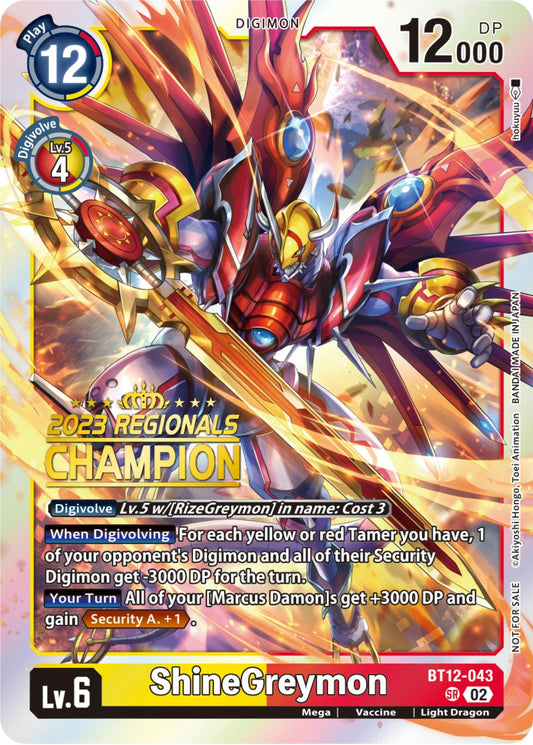 Image for ShineGreymon (2023 Regionals Champion) - Digimon Card Game