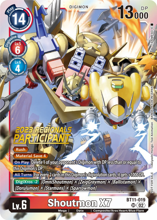 Image for Shoutmon X7 (2023 Regionals Participant) - Digimon Card Game