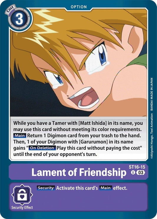 Image for Lament of Friendship - Digimon Card Game