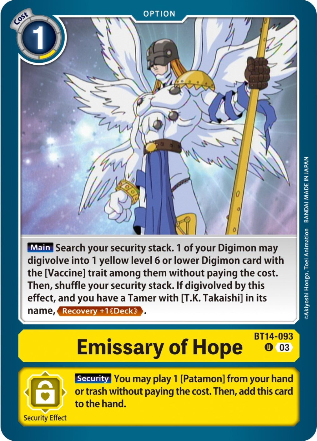 Image for Emissary of Hope - Digimon Card Game