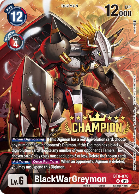 Image for BlackWarGreymon (Digimon 3-On-3 Champion) - Digimon Card Game