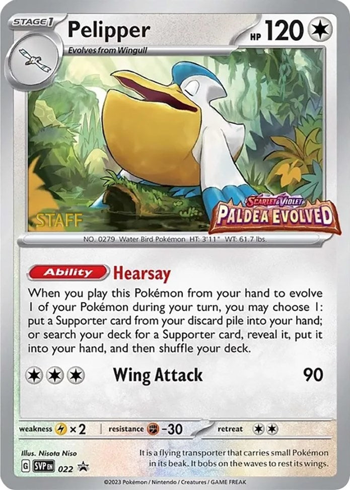 Image for Pelipper - 022 (Prerelease) [Staff] - Pokemon