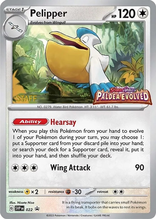 Image for Pelipper - 022 (Prerelease) [Staff] - Pokemon