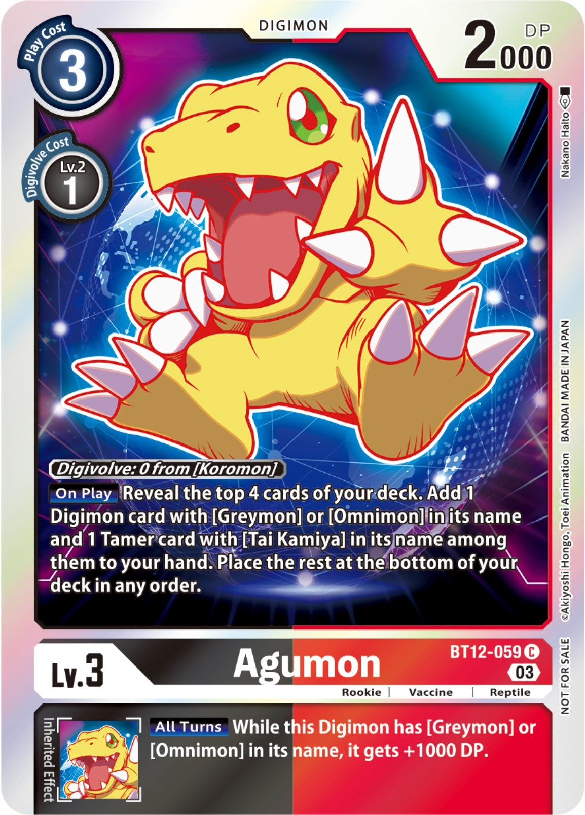 Image for Agumon - BT12-059 (Official Tournament Pack Vol.11) - Digimon Card Game