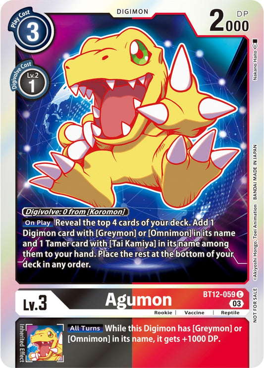 Image for Agumon - BT12-059 (Official Tournament Pack Vol.11) - Digimon Card Game