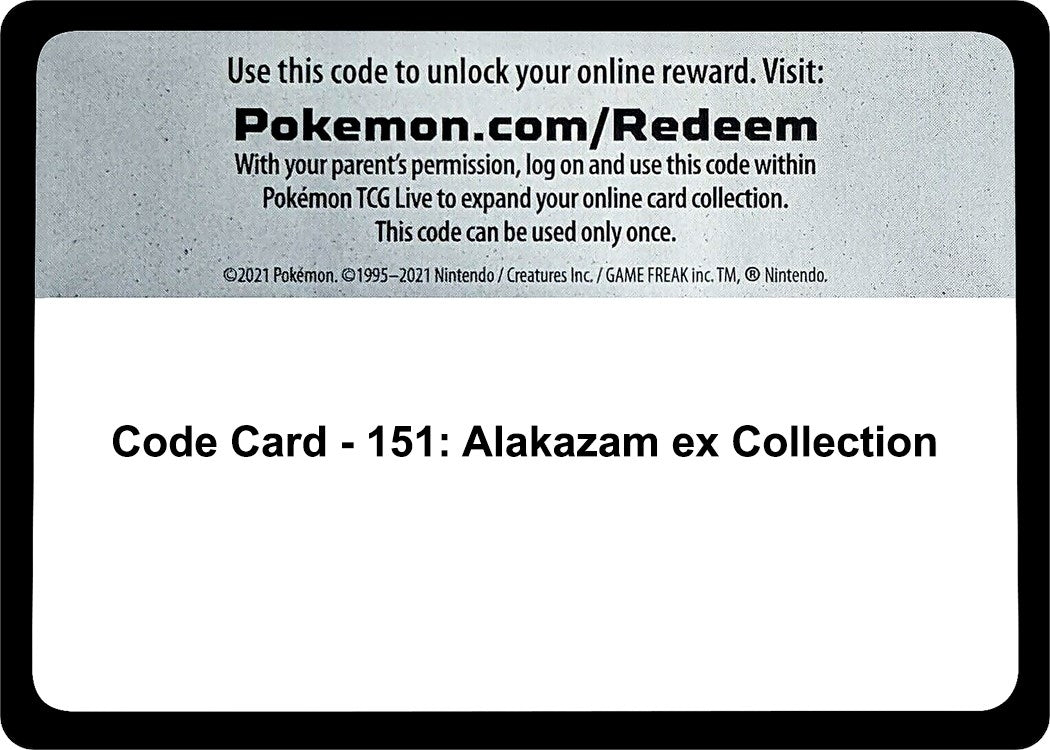 Image for Code Card - 151: Alakazam ex Collection - Pokemon