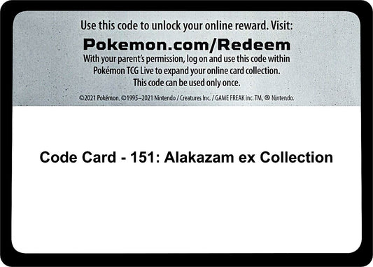 Image for Code Card - 151: Alakazam ex Collection - Pokemon