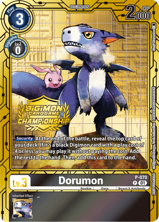 Image for Dorumon - P-070 (Championship 2023 Gold Card Set) - Digimon Card Game
