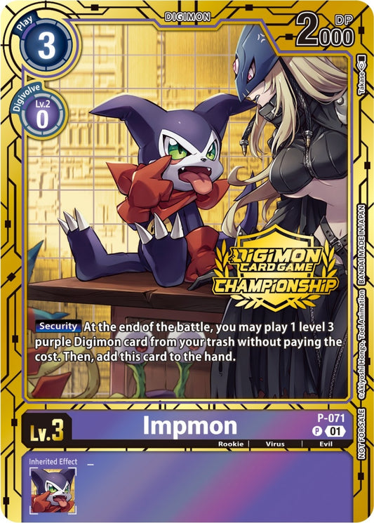 Image for Impmon - P-071 (Championship 2023 Gold Card Set) - Digimon Card Game