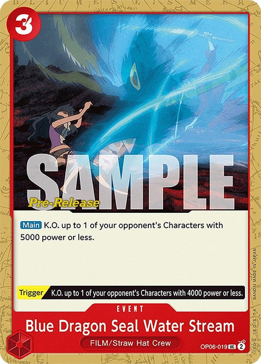Image for Blue Dragon Seal Water Stream - One Piece Card Game