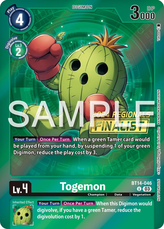 Image for Togemon (2024 Regionals Finalist) - Digimon Card Game
