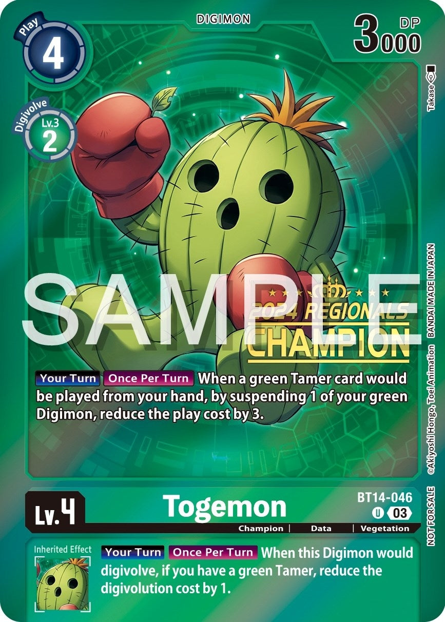 Image for Togemon (2024 Regionals Champion) - Digimon Card Game