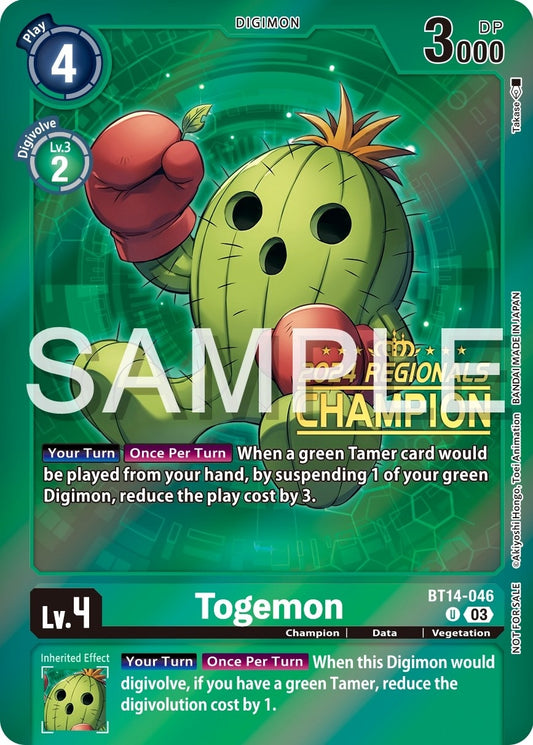 Image for Togemon (2024 Regionals Champion) - Digimon Card Game