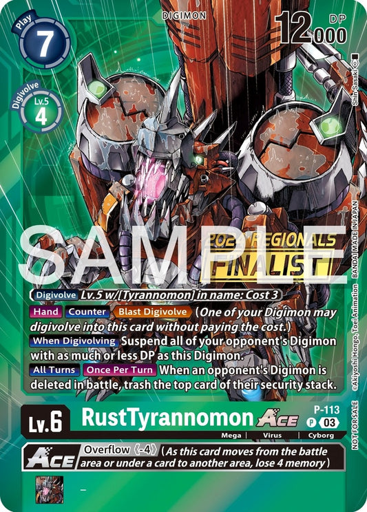 Image for RustTyrannomon ACE - P-113 (2024 Regionals Finalist) - Digimon Card Game