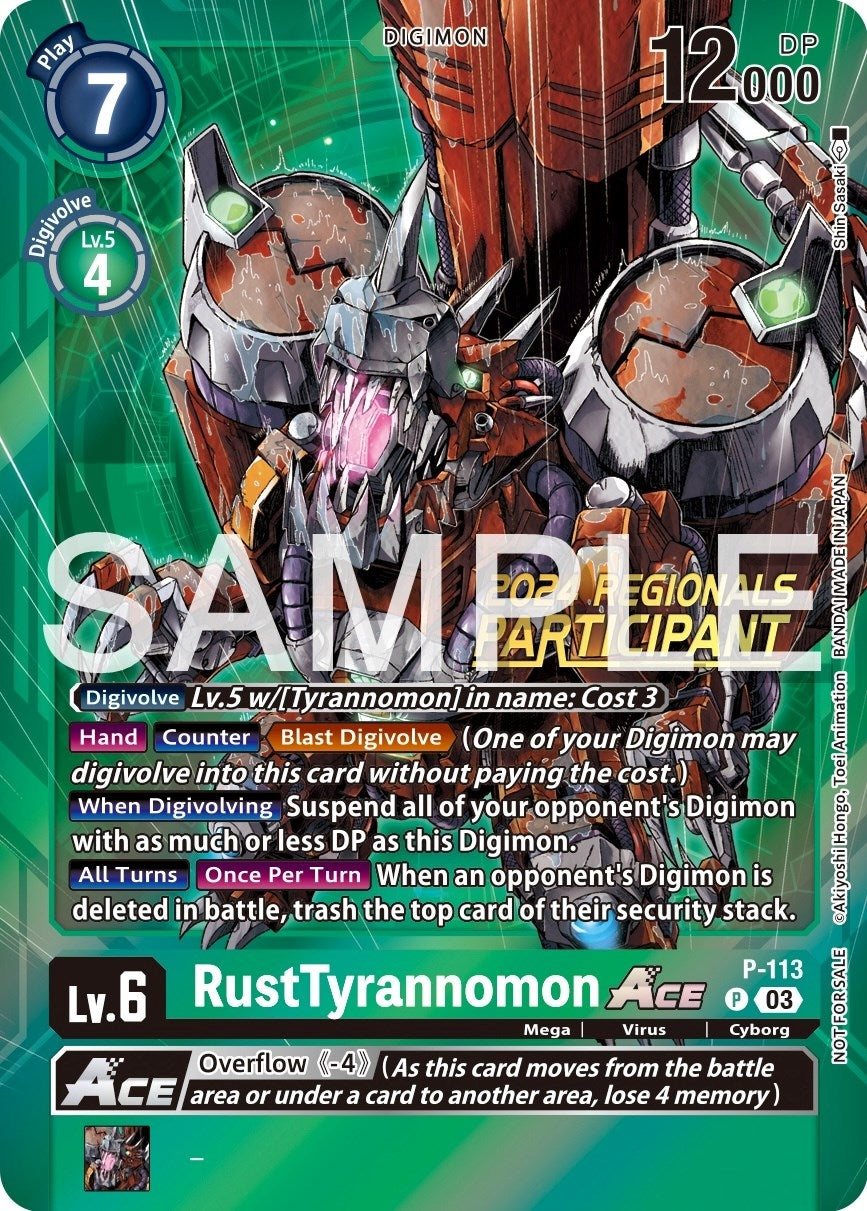 Image for RustTyrannomon ACE - P-113 (2024 Regionals Participant) - Digimon Card Game