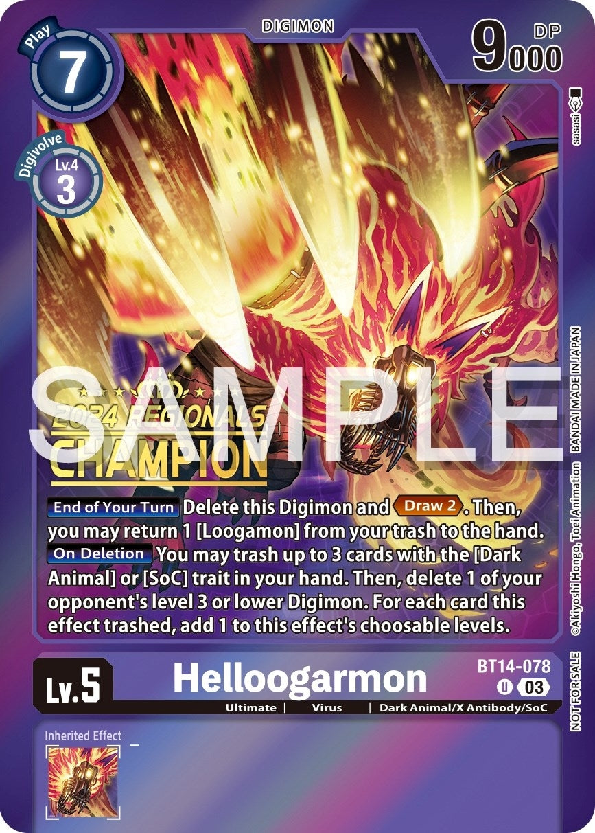 Image for Helloogarmon (2024 Regionals Champion) - Digimon Card Game