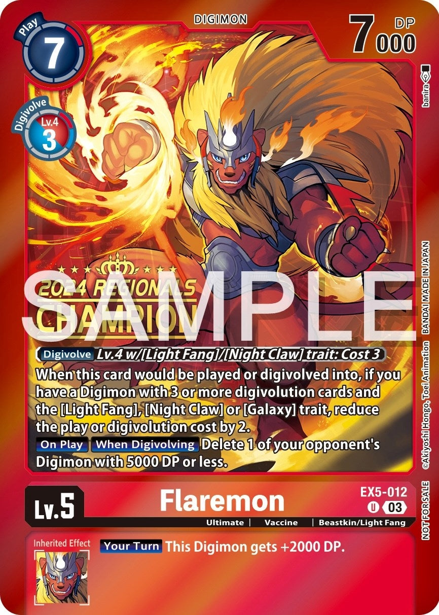 Image for Flaremon (2024 Regionals Champion) - Digimon Card Game