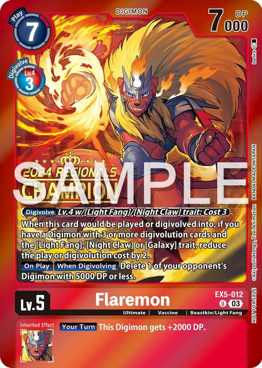 Image for Flaremon (2024 Regionals Champion) - Digimon Card Game
