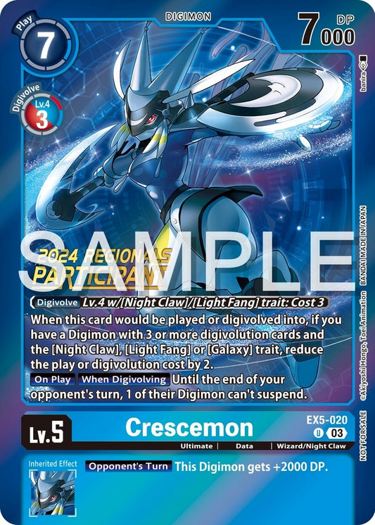 Image for Crescemon (2024 Regionals Participant) - Digimon Card Game