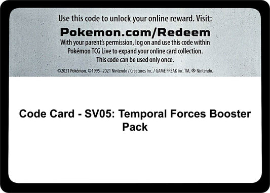 Image for Code Card - SV05: Temporal Forces Booster Pack - Pokemon