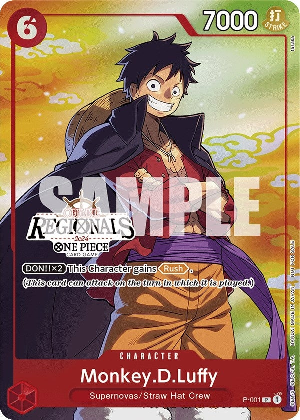 Image for Monkey.D.Luffy (001) (Offline Regional 2024 Vol. 2) [Participant] - One Piece Card Game