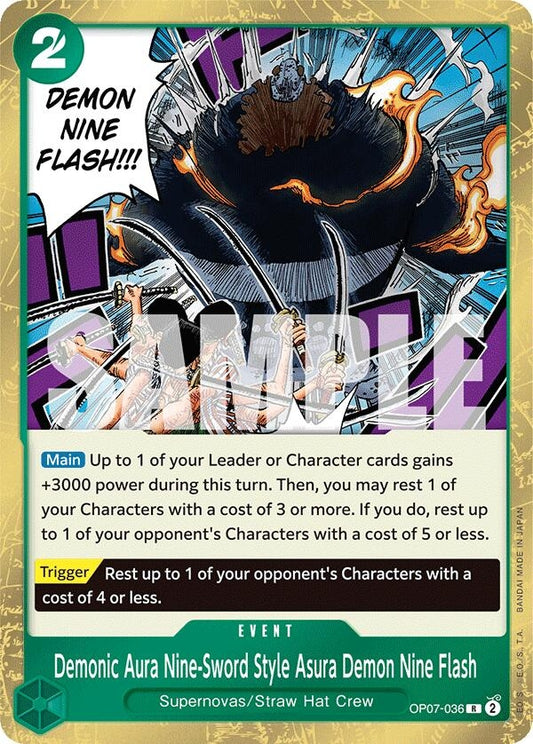 Image for Demonic Aura Nine-Sword Style Asura Demon Nine Flash - One Piece Card Game