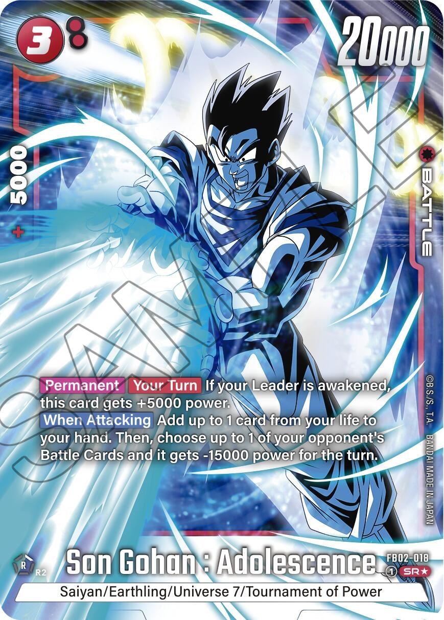 Image for Son Gohan : Adolescence - FB02-018 (Alternate Art) - Dragon Ball Super: Fusion World