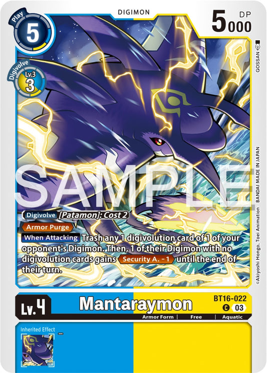 Image for Mantaraymon - Digimon Card Game