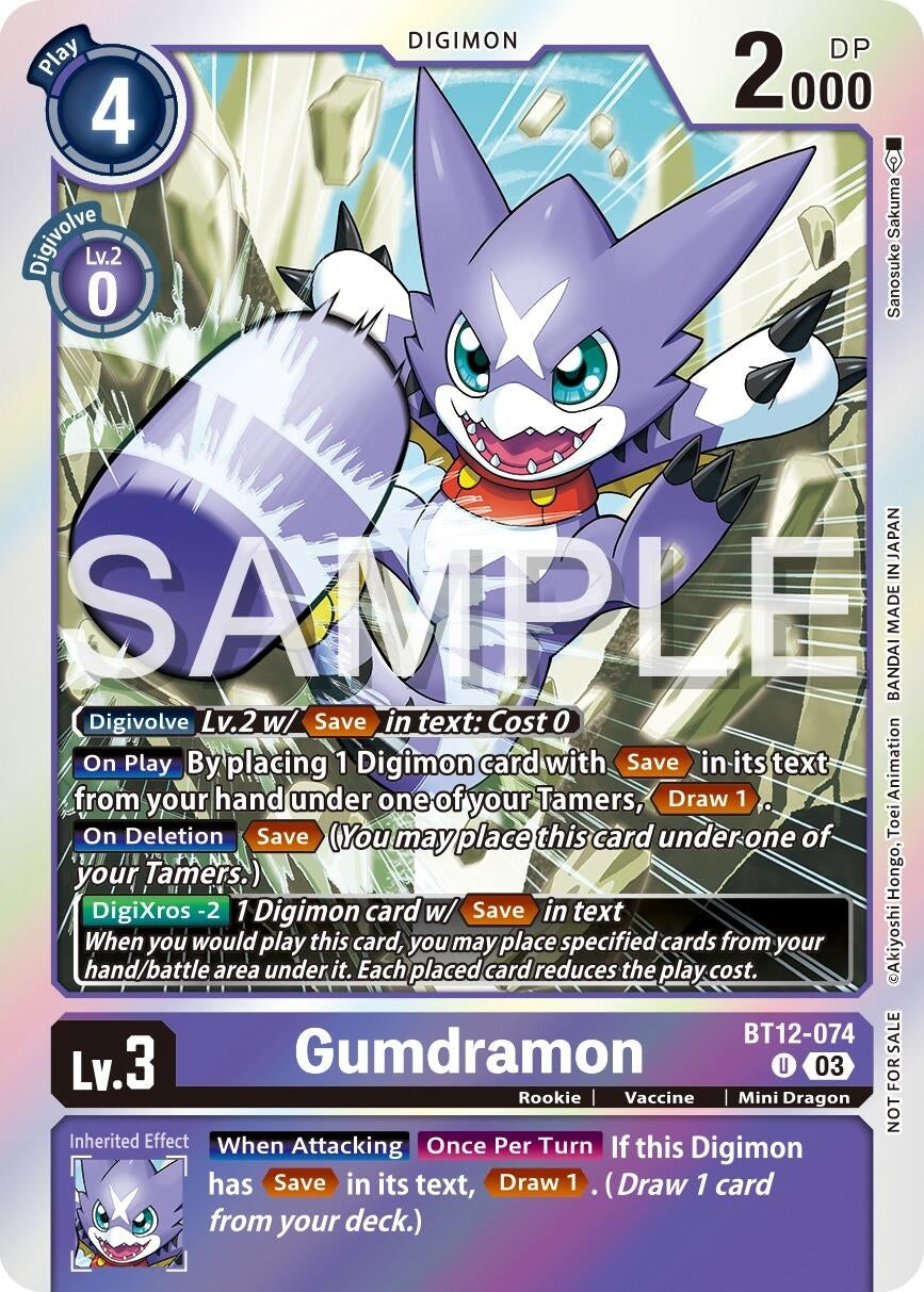 Image for Gumdramon - BT12-074 (Official Tournament Vol.13 Winner Pack) - Digimon Card Game