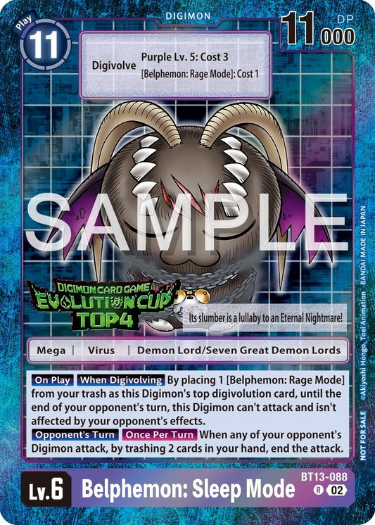 Image for Belphemon: Sleep Mode - BT13-088 (2024 Evolution Cup Top 4) - Digimon Card Game