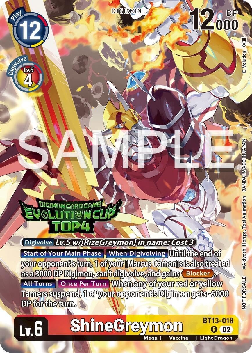 Image for ShineGreymon - BT13-018 (2024 Evolution Cup Top 4) - Digimon Card Game