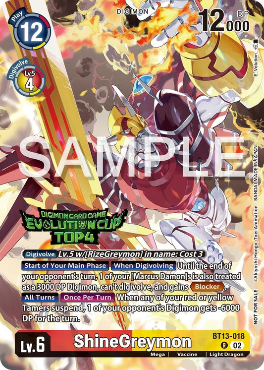 Image for ShineGreymon - BT13-018 (2024 Evolution Cup Top 4) - Digimon Card Game